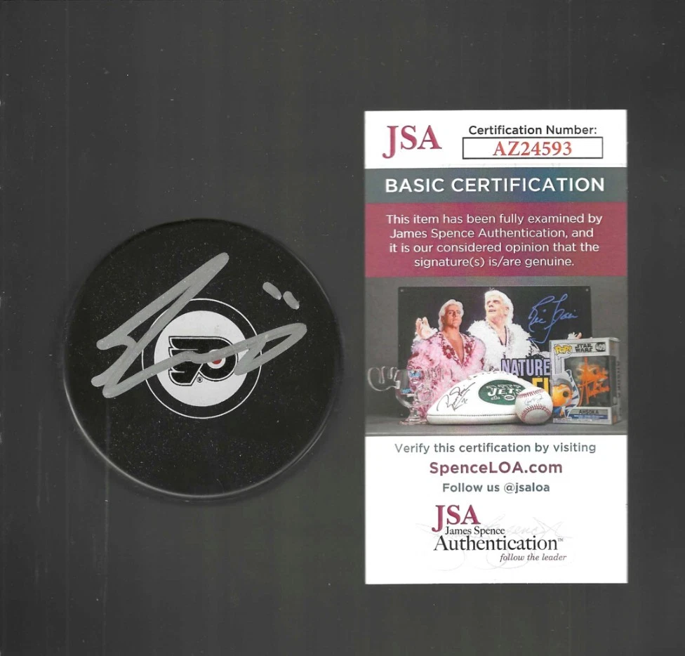 Travis Konecny Signed Philadelphia Flyers Puck JSA COA