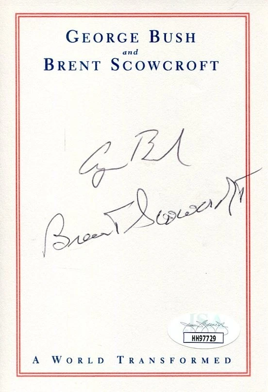 George H. W. Bush US President Brent Scowcroft Signed Autograph Bookplate JSA