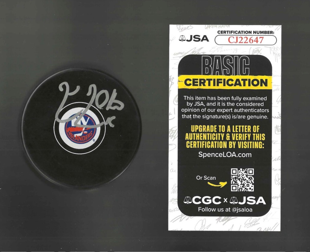 Cal Clutterbuck Signed New York Islanders Puck JSA COA