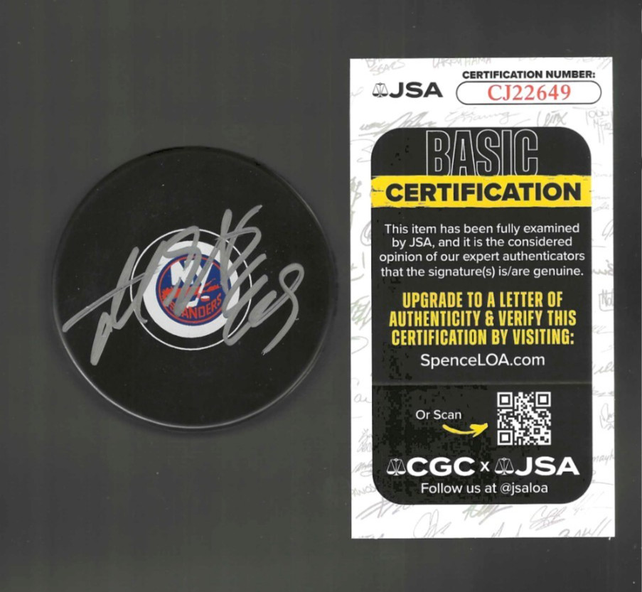 Maxim Shabanov Signed New York Islanders Puck JSA COA