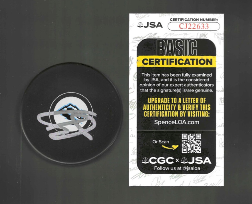 Ian Cole Signed Utah Mammoth Puck JSA COA