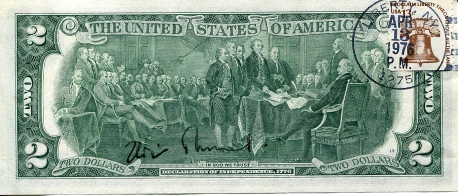 Zbigniew Brzezinski US National Security Advisor Signed Autograph $2 Bill
