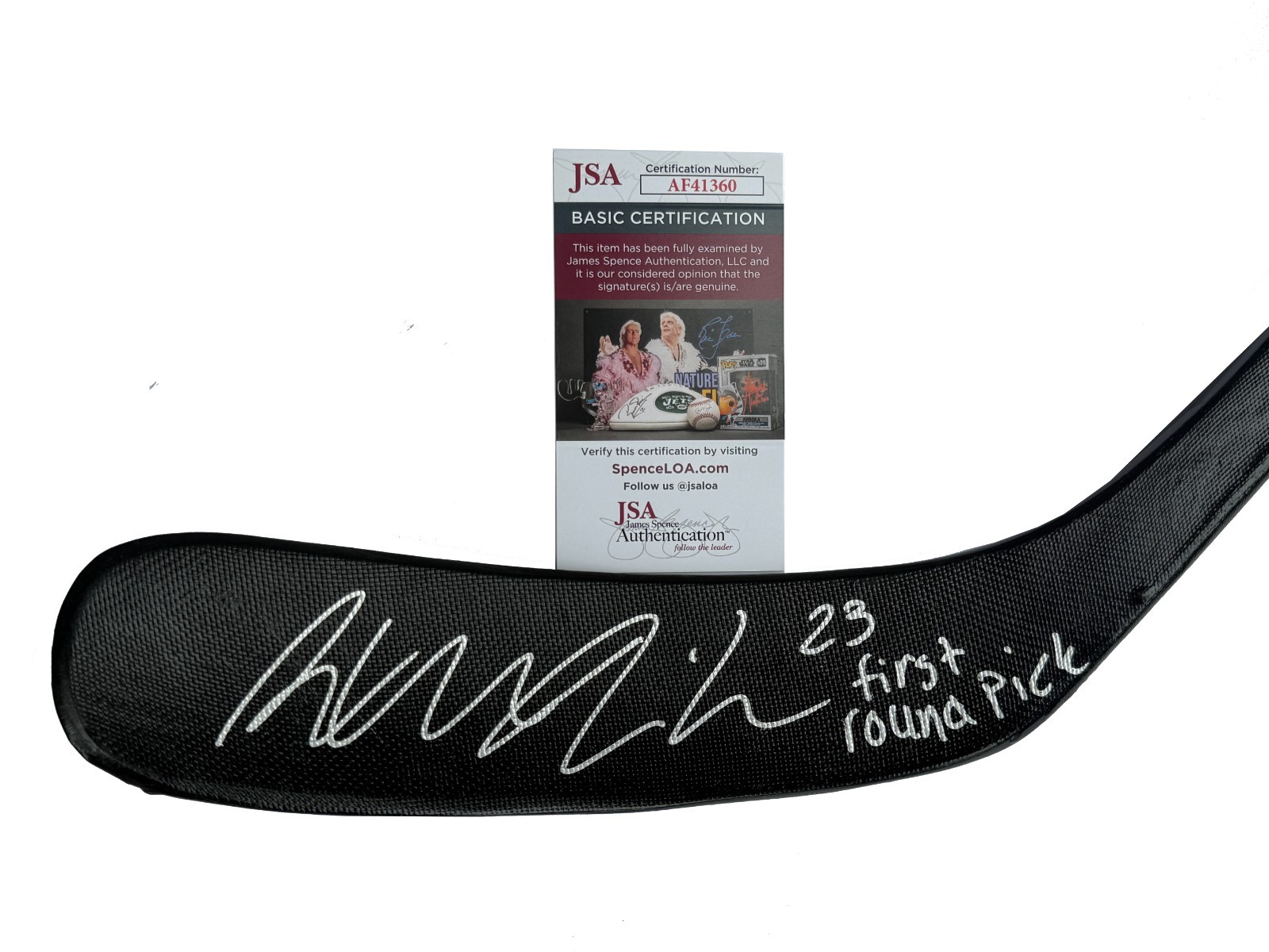 Axel Sandin-Pellikka Signed Inscribed Detroit Red Wings Hockey Stick JSA COA