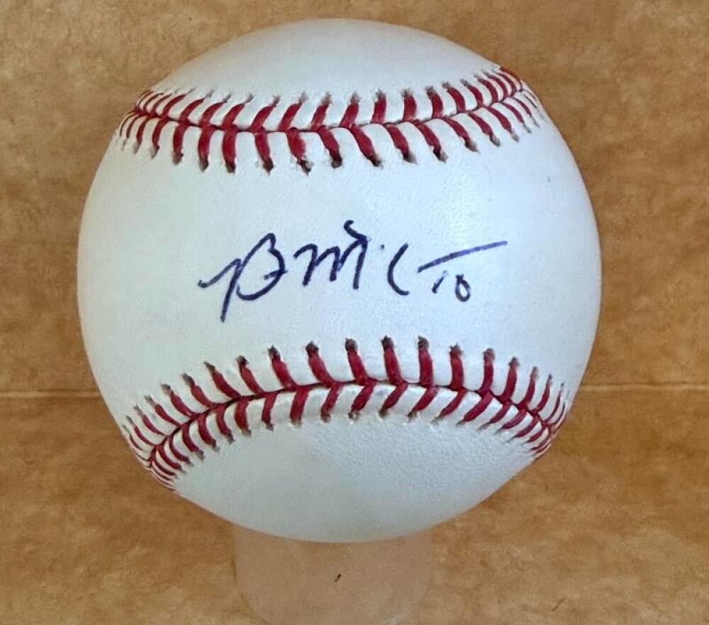 BRIAN MCCANN BRAVES/ASTROS SIGNED AUTOGRAPHED M.L. BASEBALL JSA AUTH