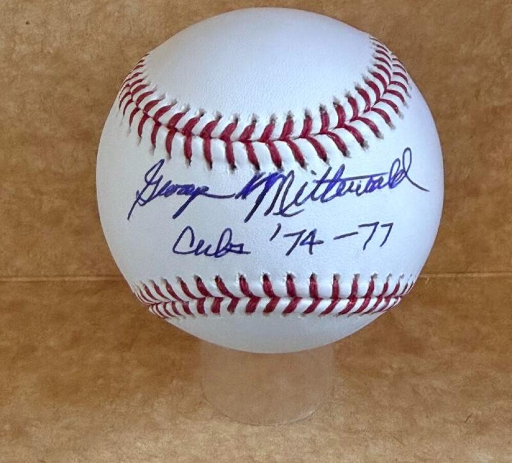 GEORGE MITTERWALD CUBS 74-77   SIGNED AUTOGRAPHED M.L. BASEBALL BECKETT AUTH