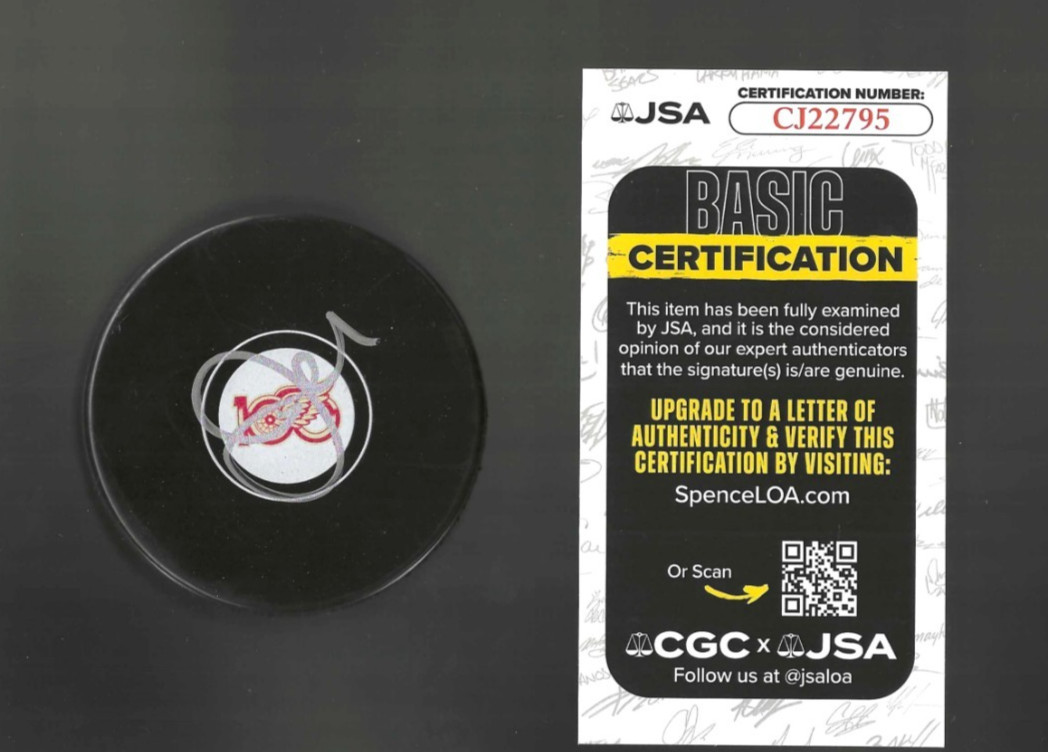 Jim Nill Signed Detroit Red Wings Centennial 100th Puck JSA COA