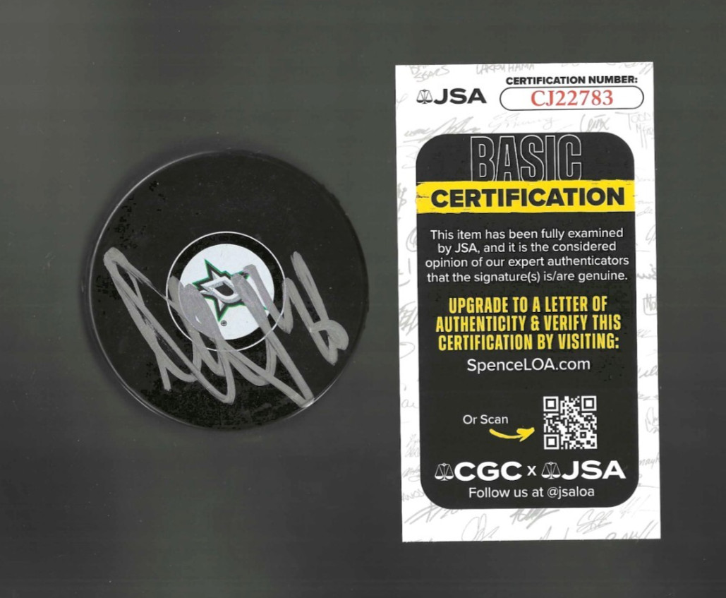 Ilya Lyubushkin Signed Dallas Stars Puck JSA COA