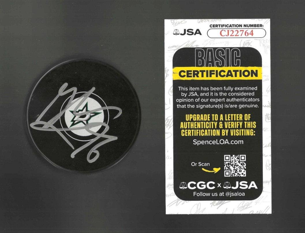 Mikko Rantanen Signed Dallas Stars Puck JSA COA