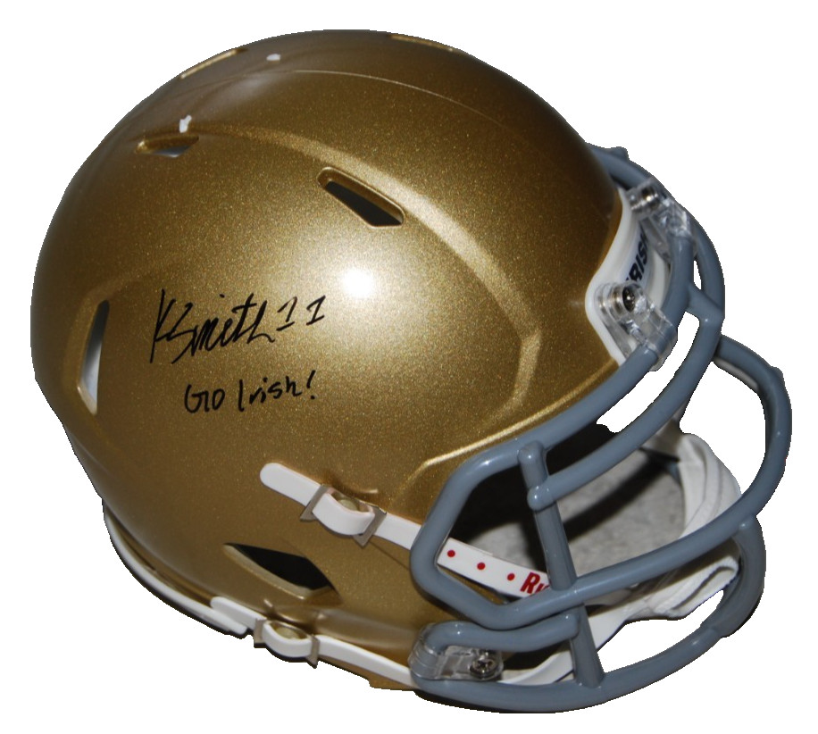 KK SMITH signed (NOTRE DAME FIGHTING IRISH) mini helmet BECKETT BV13344