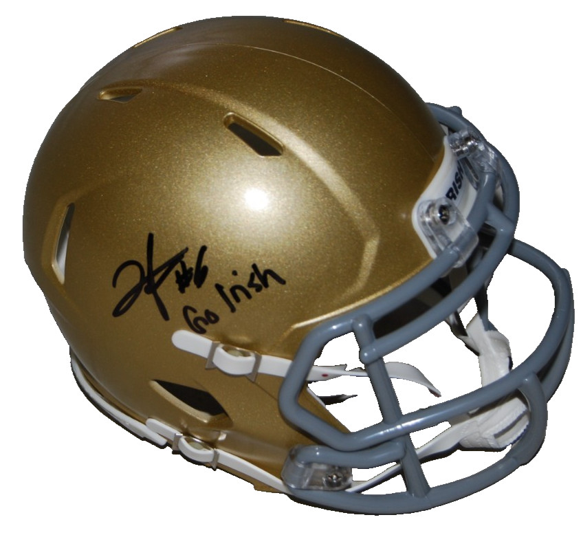 JORDAN FAISON signed (NOTRE DAME FIGHTING IRISH) mini helmet BECKETT BAS BV13345