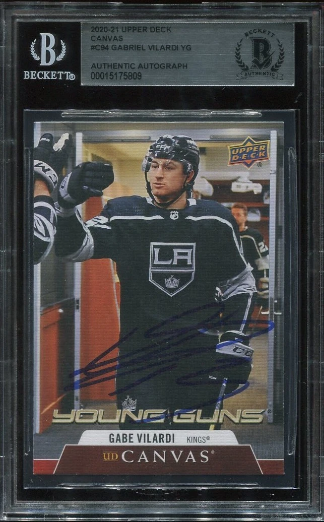 JETS GABE VILARDI signed 2020 UD YOUNG GUNS CANVAS ROOKIE CARD RC YG BECKETT BAS