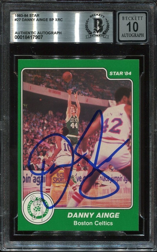 CELTICS DANNY AINGE signed auto 1983-84 STAR ROOKIE CARD RC BECKETT 10 (BAS)