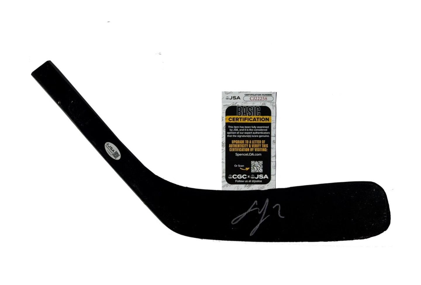 Jackson LaCombe Signed Anaheim Ducks Stick Blade JSA COA