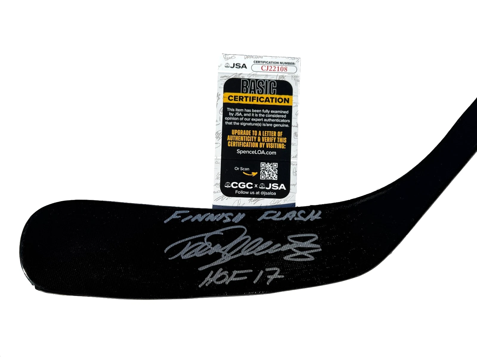 TEEMU SELANNE SIGNED & MULTI-INSCRIBED FINNISH FLASH ANAHEIM DUCKS STICK JSA COA COLLECTIBLE MEMORABILIA