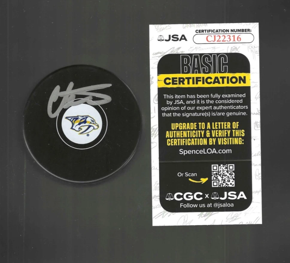 Fedor Svechkov Signed Nashville Predators Puck JSA COA