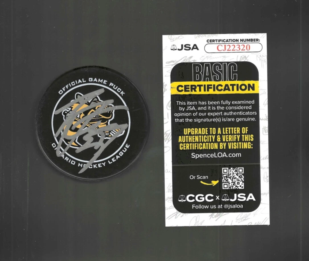 Steven Stamkos Signed Sarnia Sting Logo Official Game Puck JSA COA