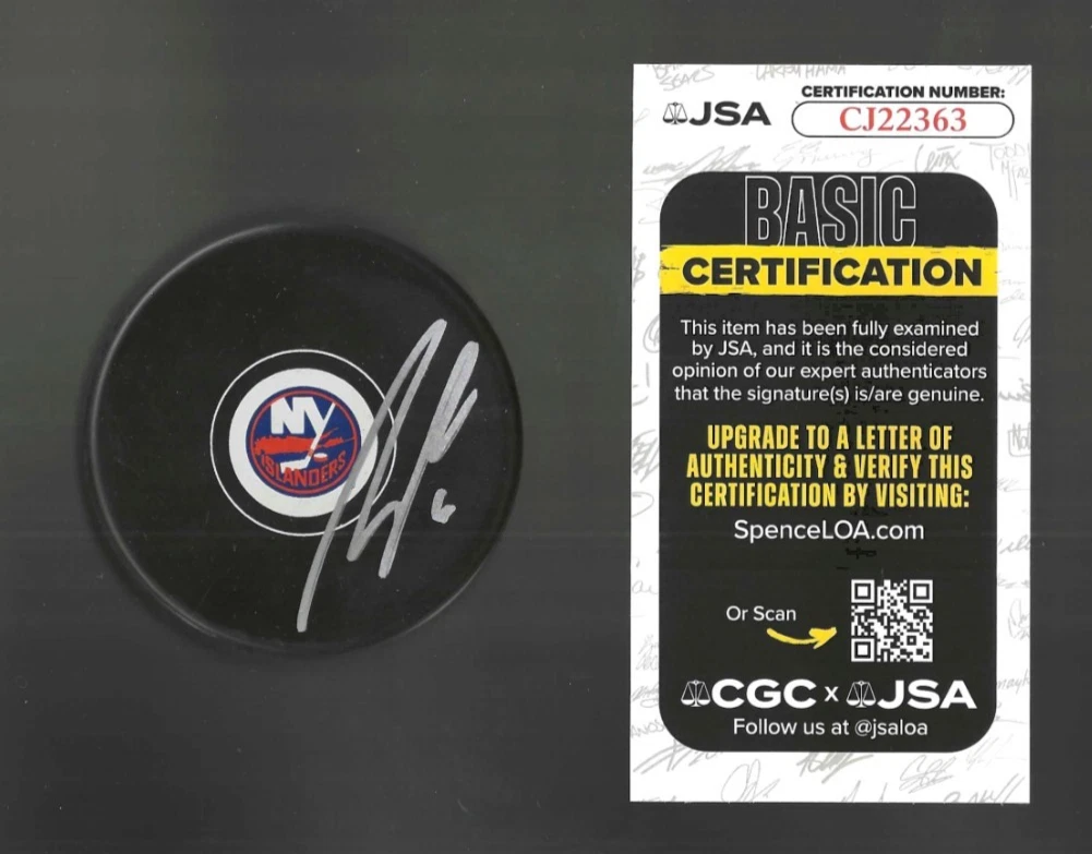 Ryan Pulock Signed New York Islanders Puck JSA COA