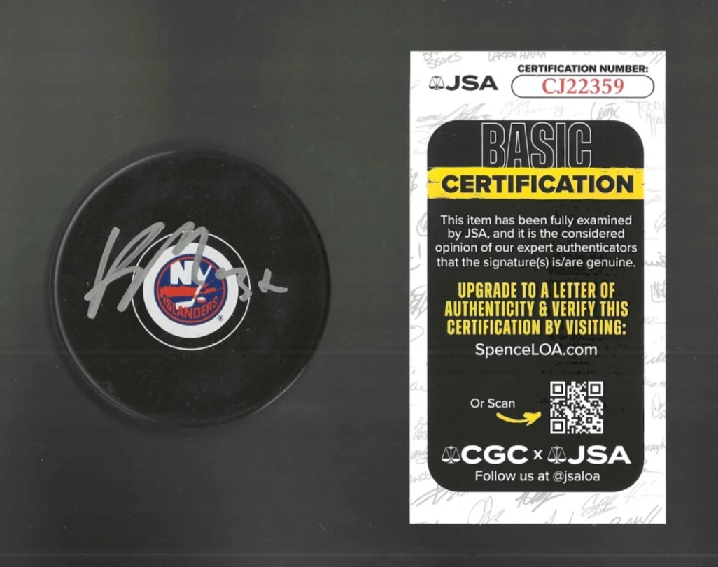 Kyle MacLean Signed New York Islanders Puck JSA COA
