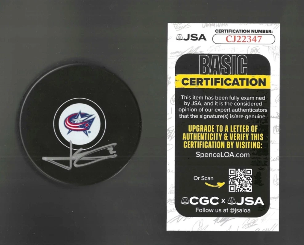 Jake Christiansen Signed Columbus Blue Jackets Puck JSA COA