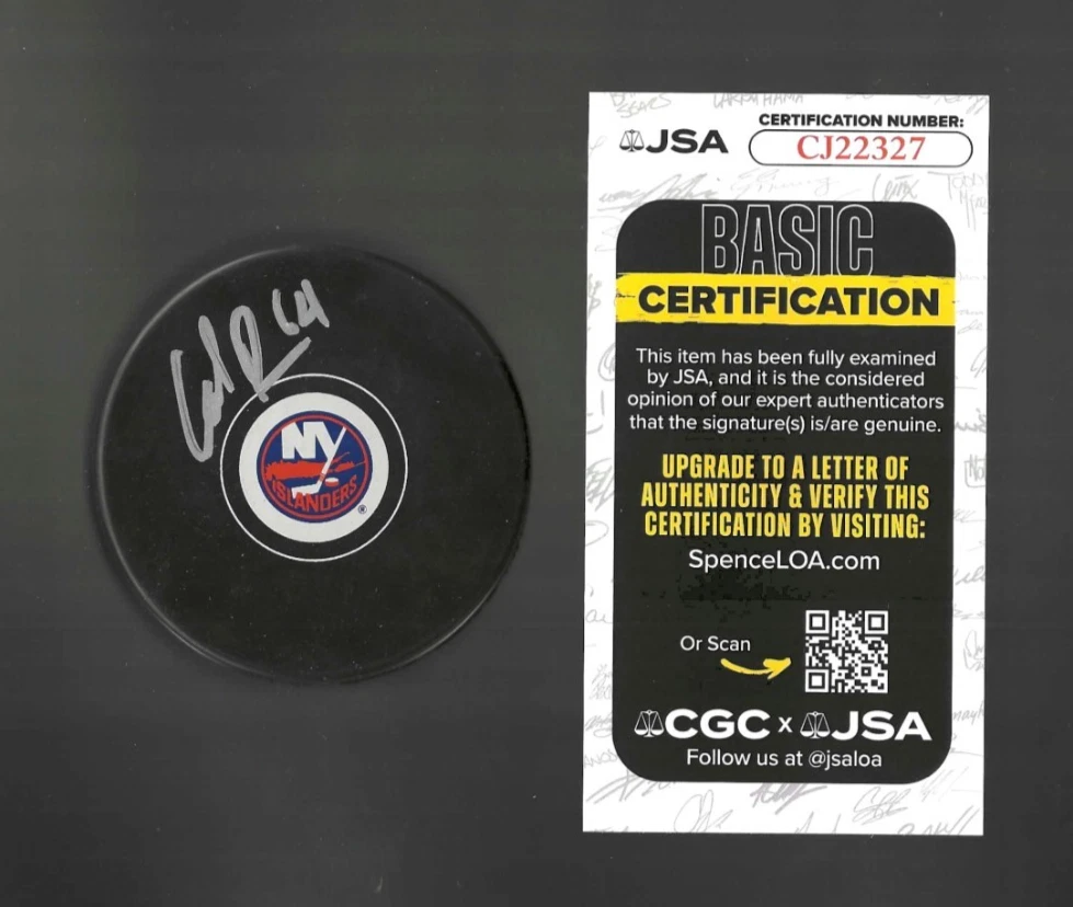 Calum Ritchie Signed New York Islanders Puck JSA COA
