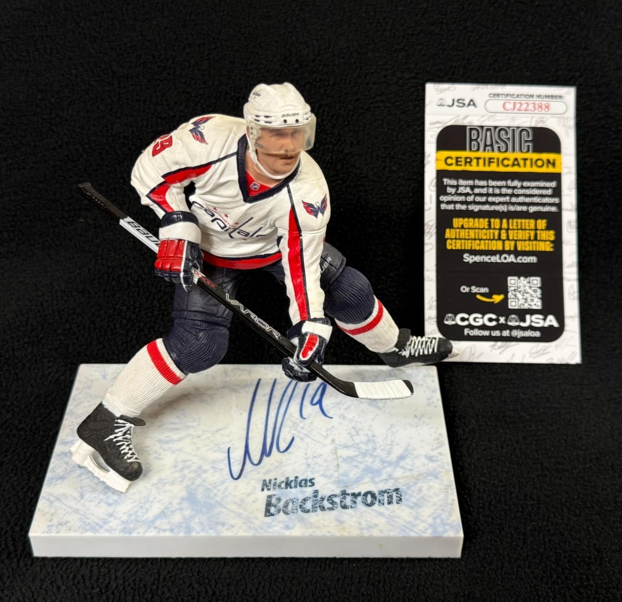 Nicklas Backstrom Signed Washington Capitals Chase McFarlane Figure JSA COA