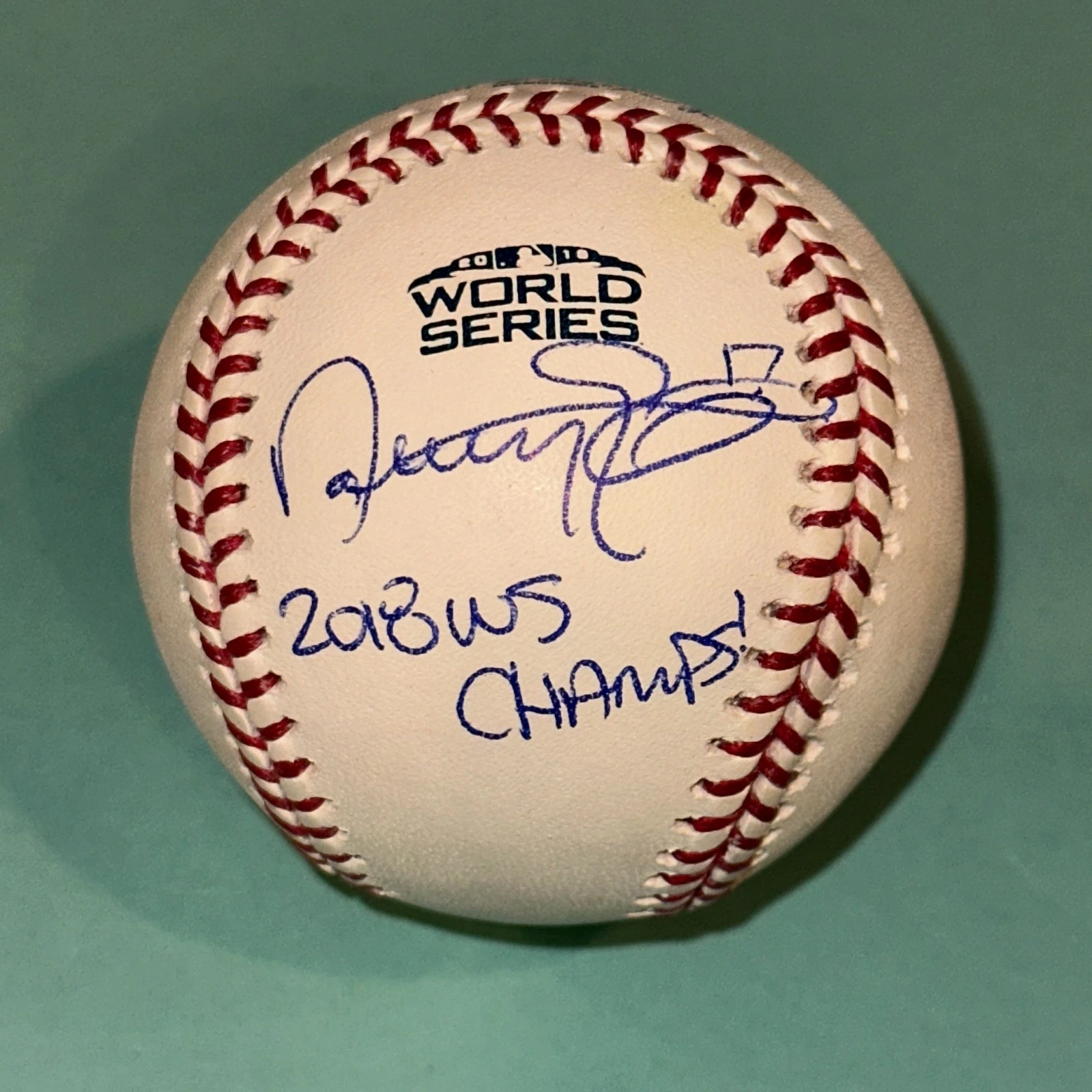 NATHAN EOVALDI Signed Official 2018 WORLD SERIES Baseball Beckett BAS w/ INSCRIP