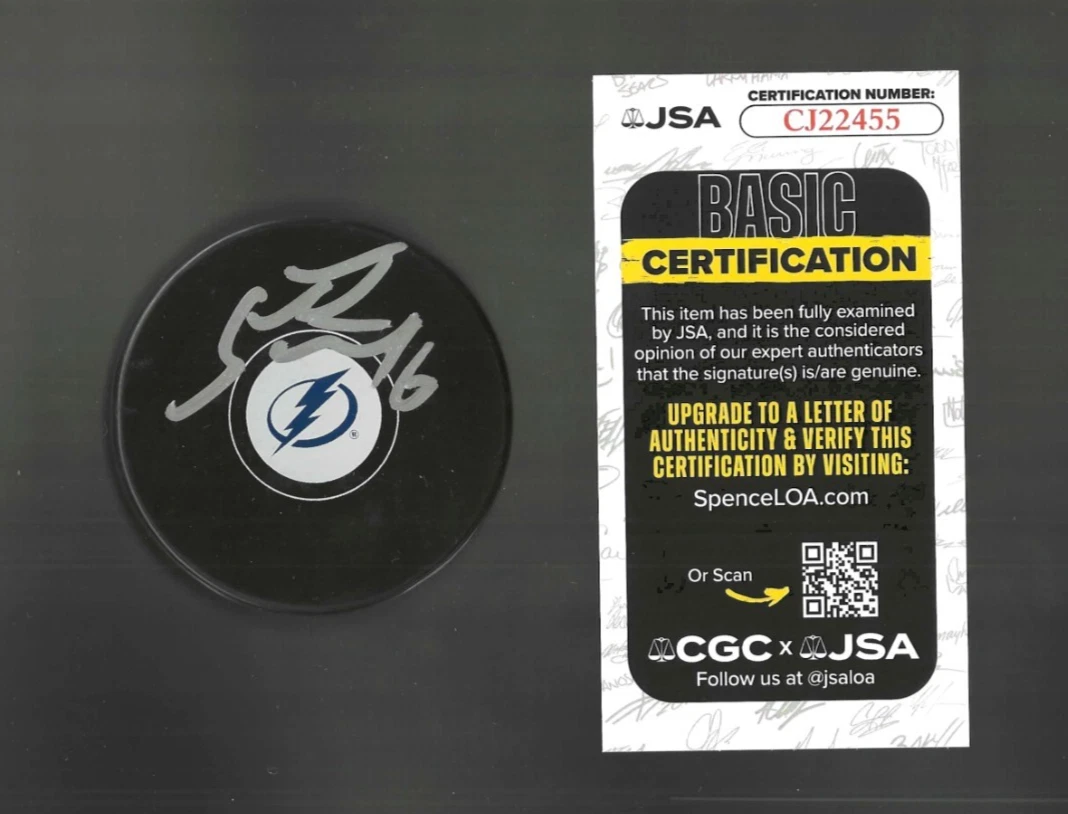 Steven Santini Signed Tampa Bay Lightning Puck JSA COA