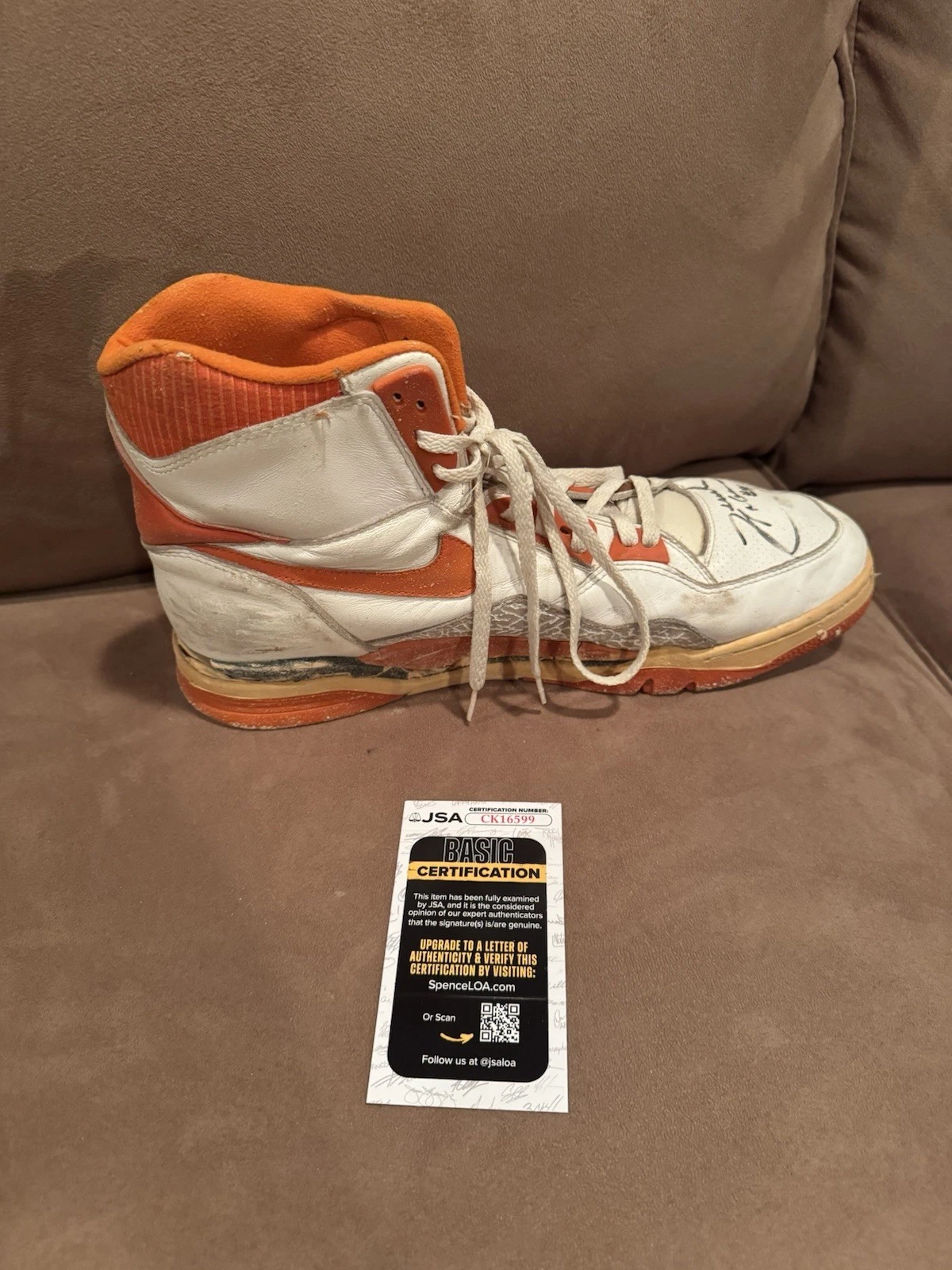 Personally Owned Derrick Coleman Syracuse Basketball Signed Shoe G/U JSA