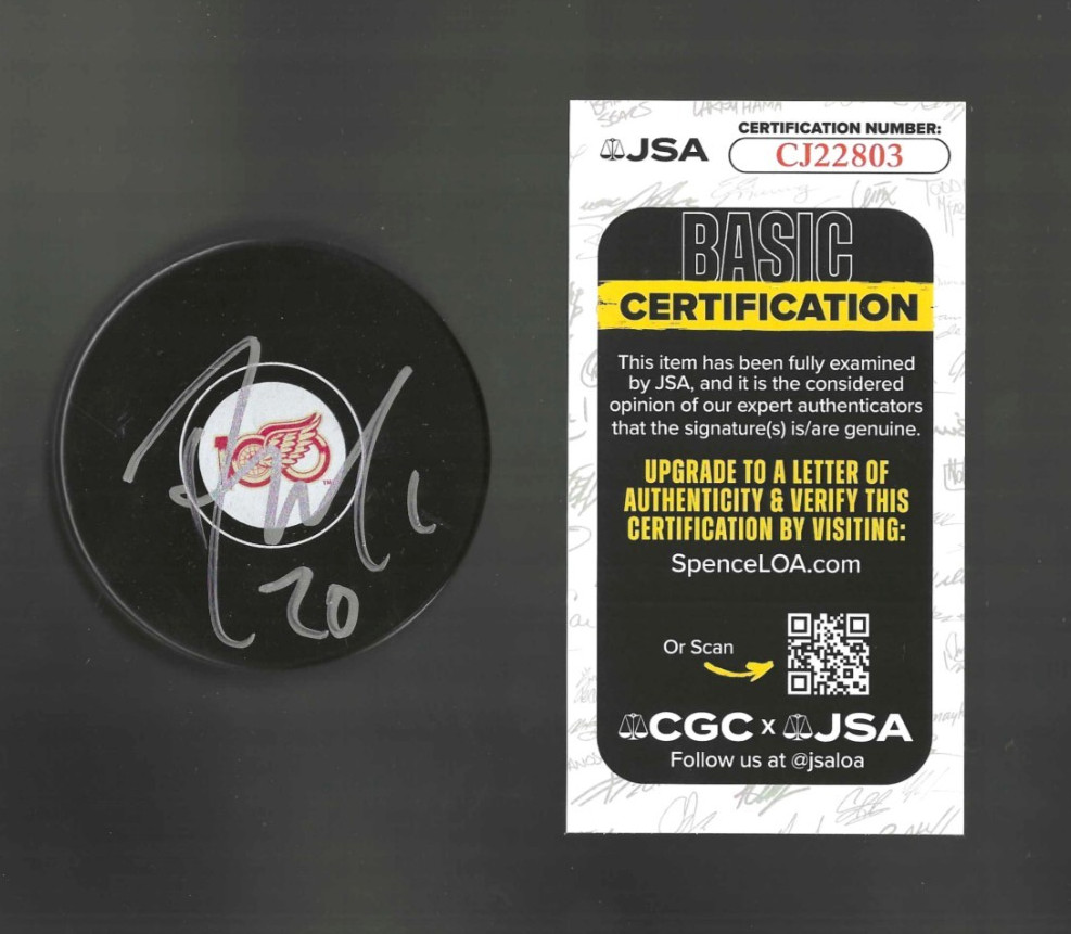 Dylan McIlrath Signed Detroit Red Wings Centennial 100th Puck JSA COA