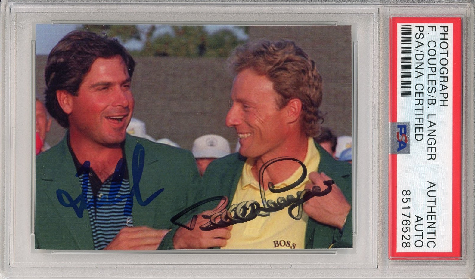 FRED COUPLES & BERNHARD LANGER DUAL SIGNED MASTERS PHOTOGRAPH PSA DNA AUTOGRAPH