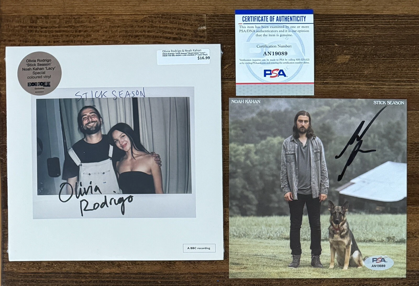 Noah Kahan Olivia Rodrigo Stick Season RSD Vinyl & SIGNED Photograph PSA DNA COA