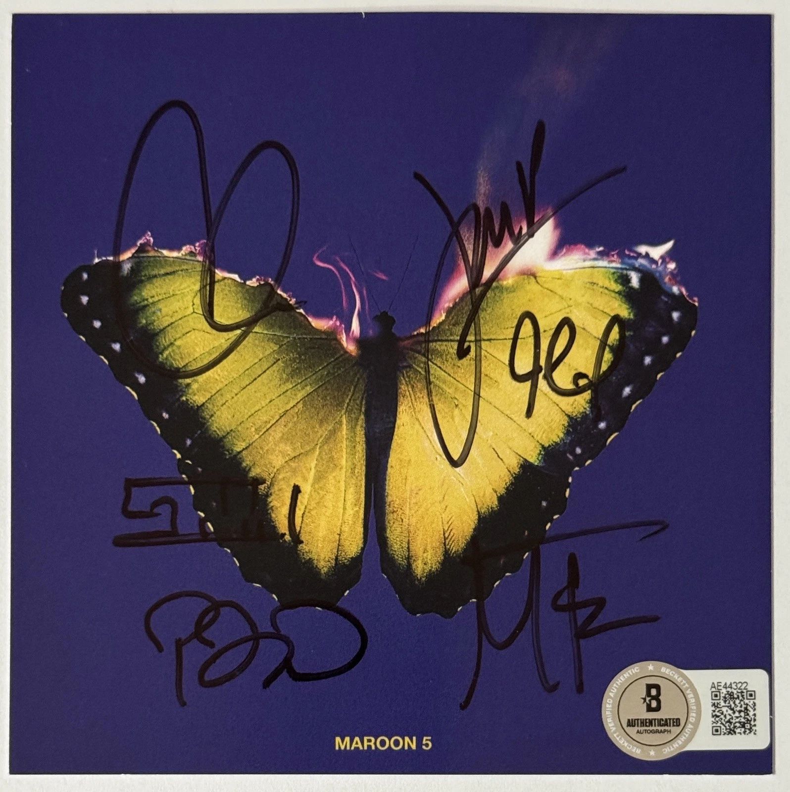 SIGNED Maroon 5 Autograph Photograph Art Card & Love Is Like CD Beckett BAS COA