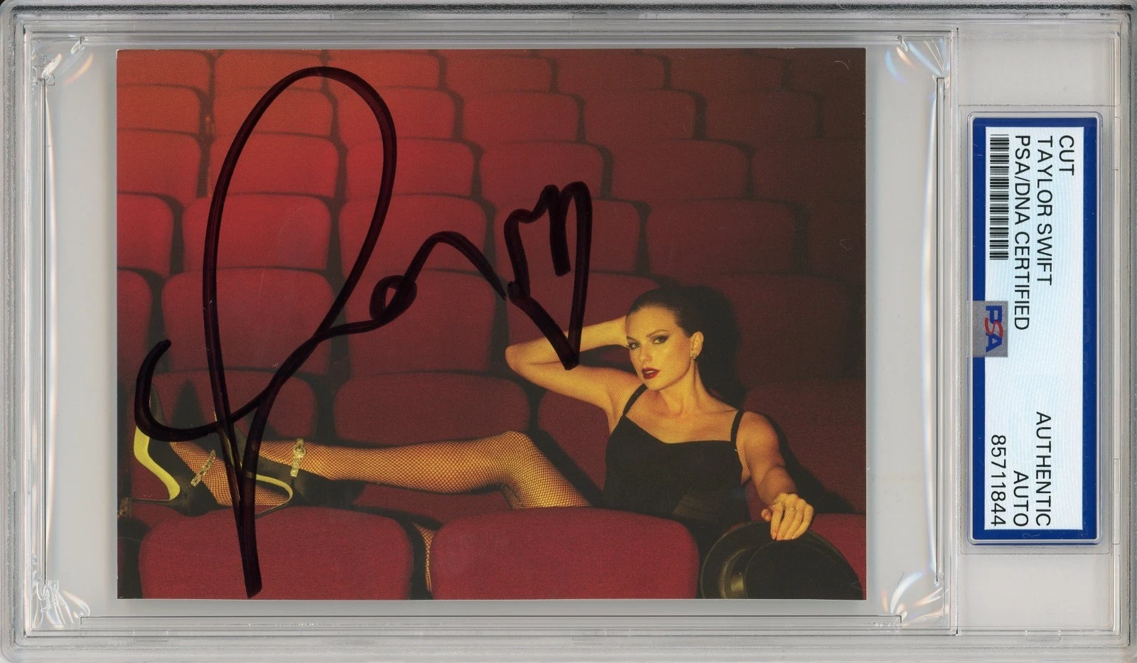 SIGNED TAYLOR SWIFT LIFE OF A SHOWGIRL RED PHOTOGRAPH PSA DNA COA DOUBLE HEART