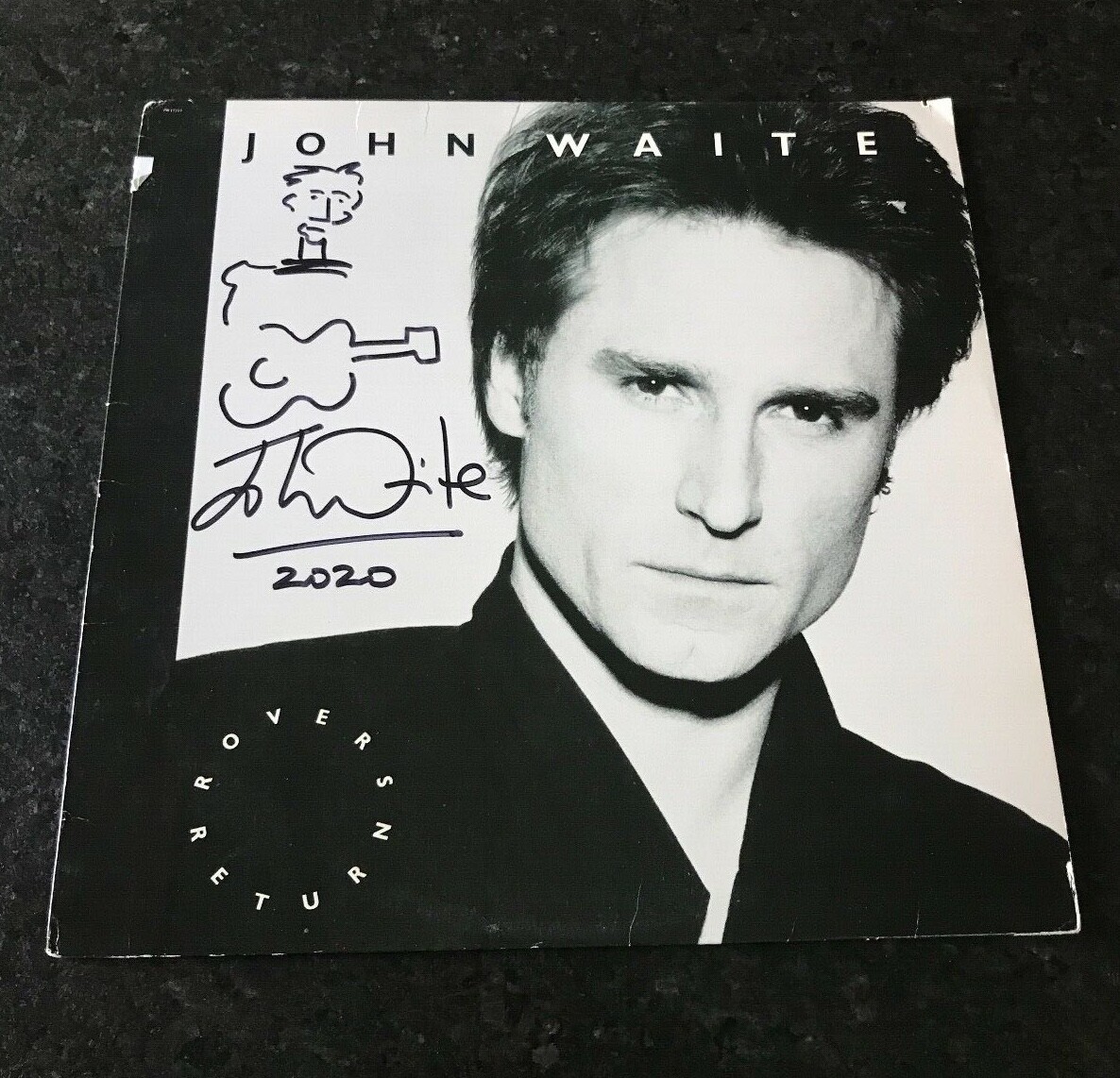 * JOHN WAITE * signed vinyl album * ROVER'S RETURN * W/ SKETCH * COA * 1