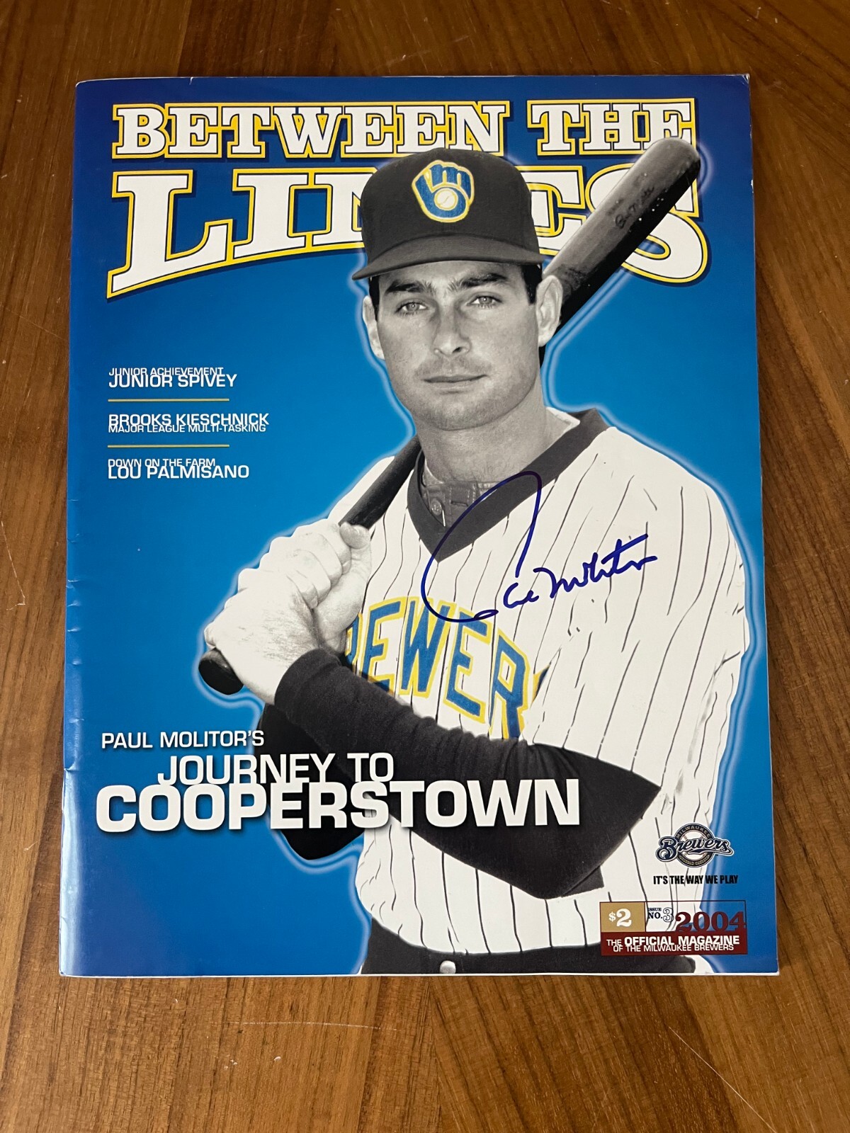 * PAUL MOLITOR * signed program * MILWAUKEE BREWERS * HOF * 1