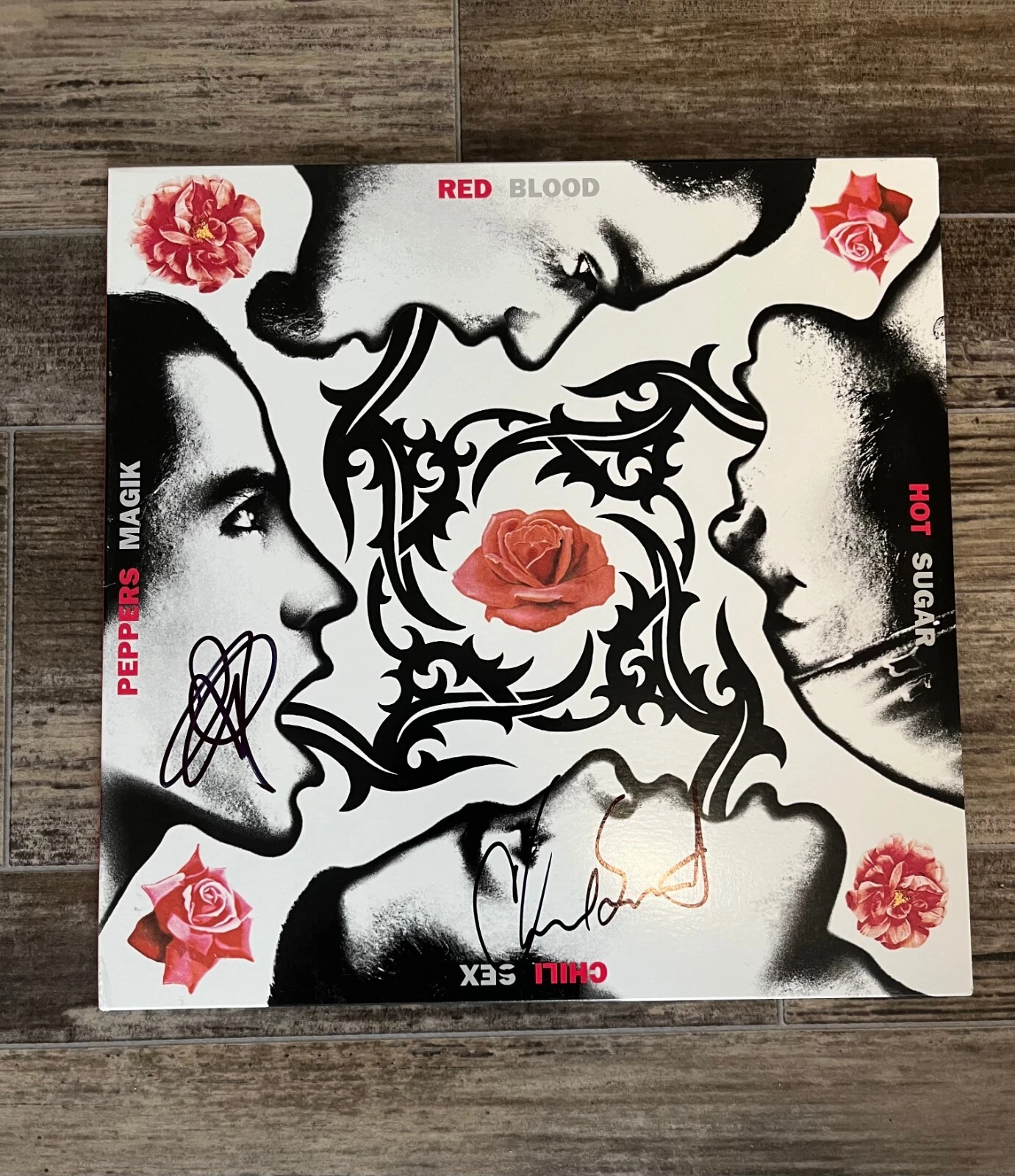 * RED HOT CHILI PEPPERS * signed vinyl album * BLOOD SUGAR SEX MAGIK * 2