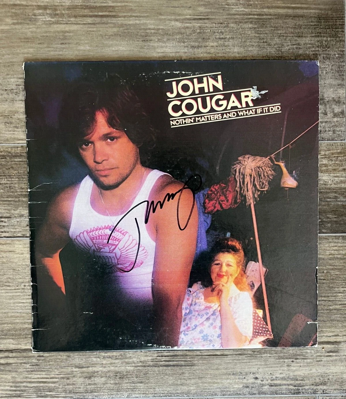 * JOHN MELLENCAMP * signed vinyl album * NOTHIN' MATTERS AND WHAT IF IT DID * 4