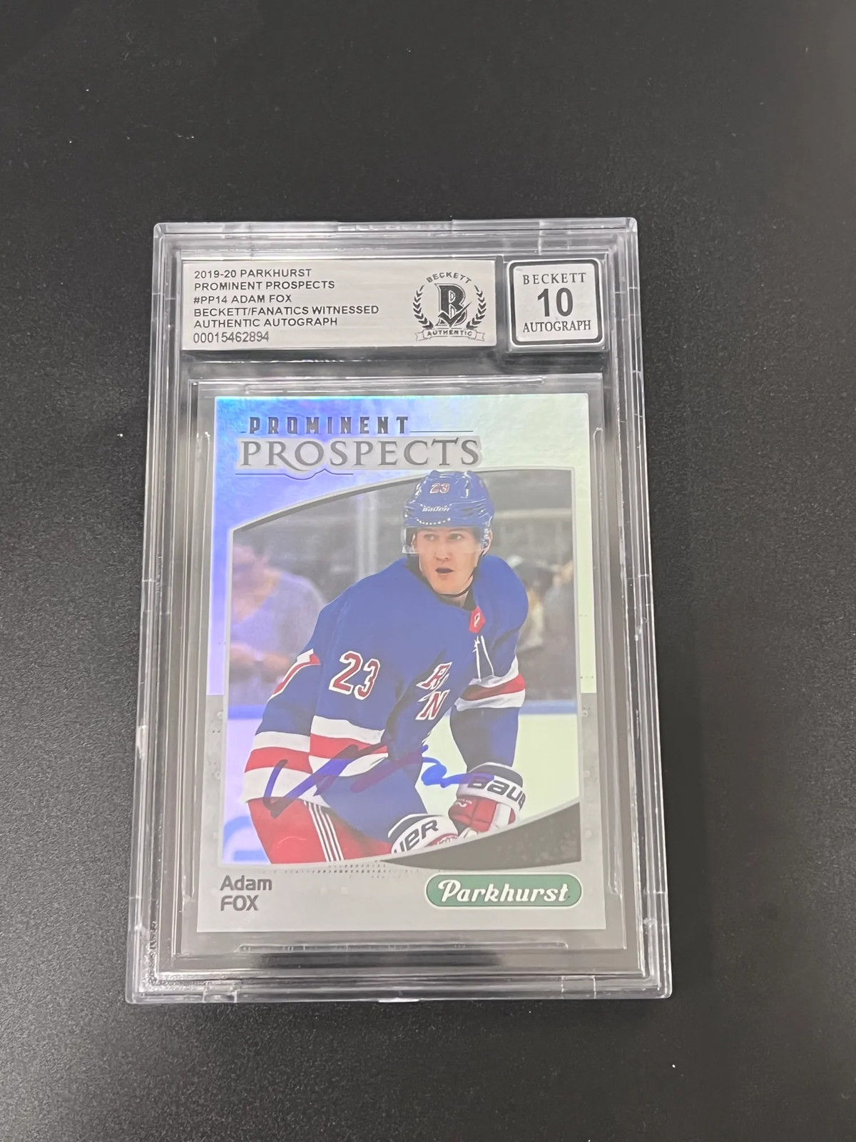 2019 Adam Fox Parkhurst Prominent Prospects#PP14 Signed Card BAS Auto 10 Autogra