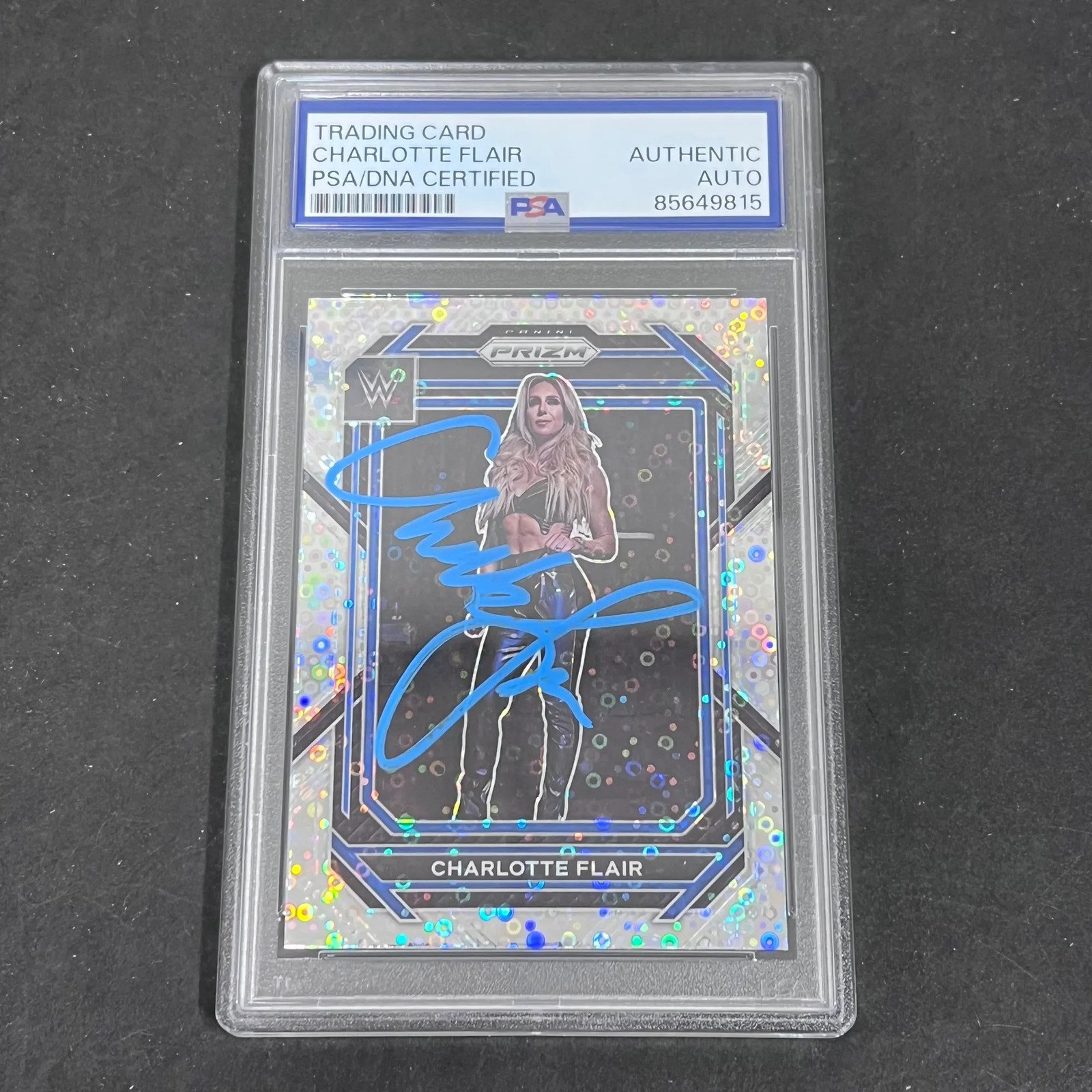 2023 Charlotte Flair Panini Prizm#123 Signed Card PSA Auto Auth Autographed