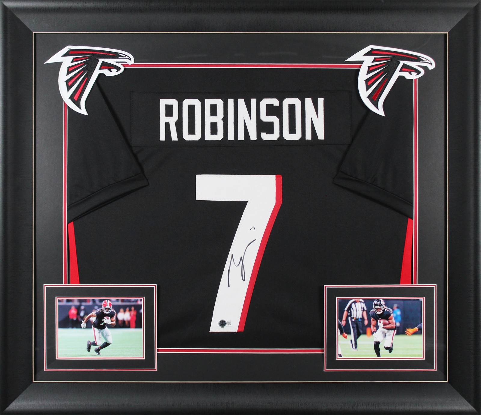 Bijan Robinson Authentic Signed Black Pro Style Framed Jersey Autographed BAS