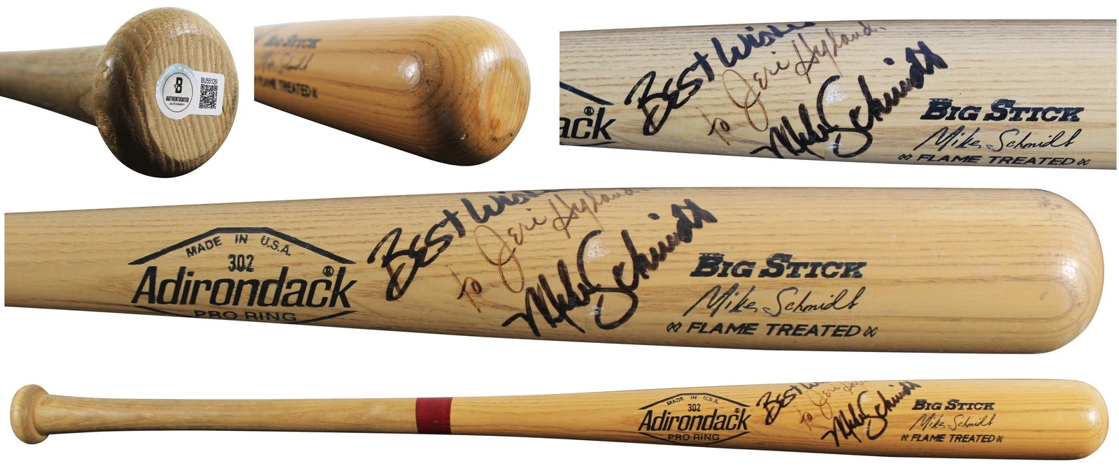 Phillies Mike Schmidt Signed Rawlings Big Stick Player Model Bat BAS #BU55129