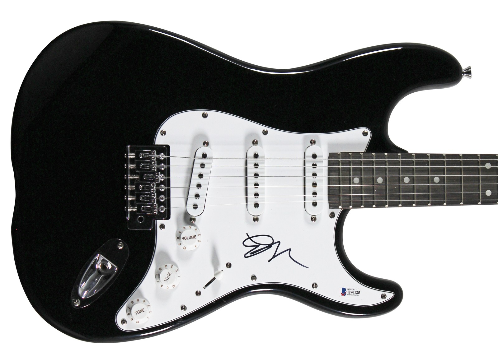 Emily Ratajkowski Authentic Signed Black Electric Guitar Autographed BAS #Q70125