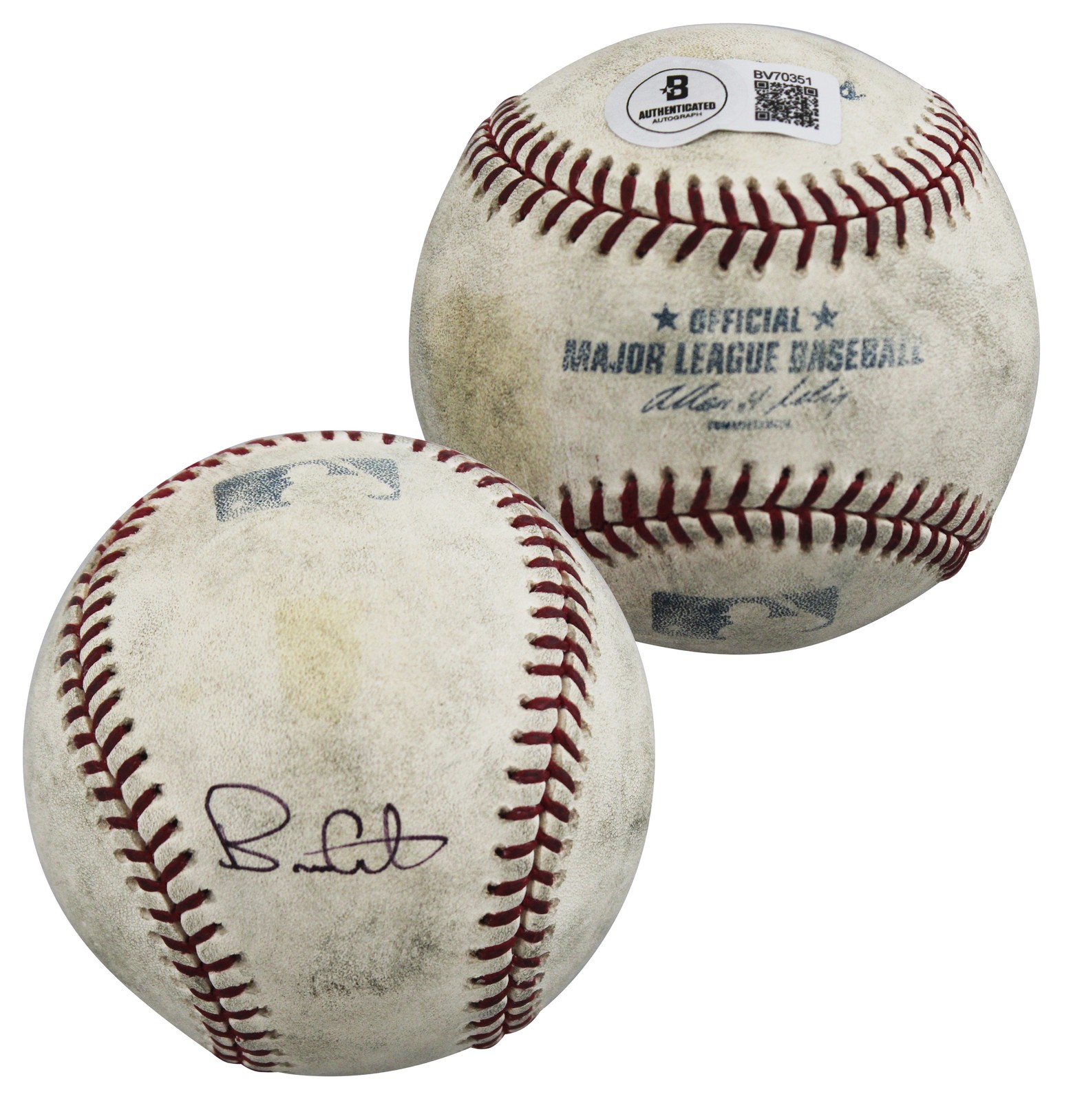 Padres Brian Giles Authentic Signed Game Used Selig OML Baseball BAS #BV70351