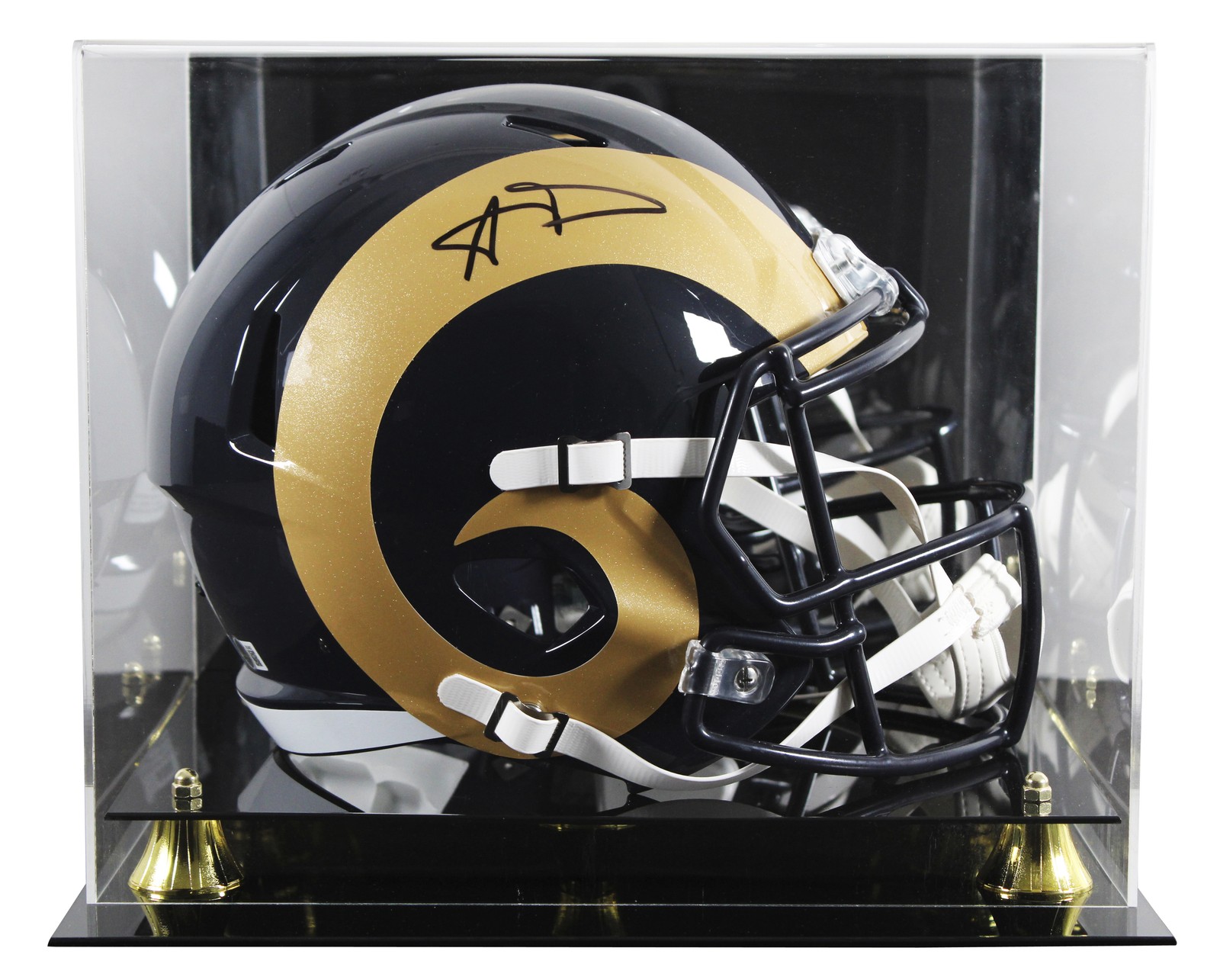 Rams Aaron Donald Signed 2000-16 TB Full Size Speed Rep Helmet W/ Case BAS