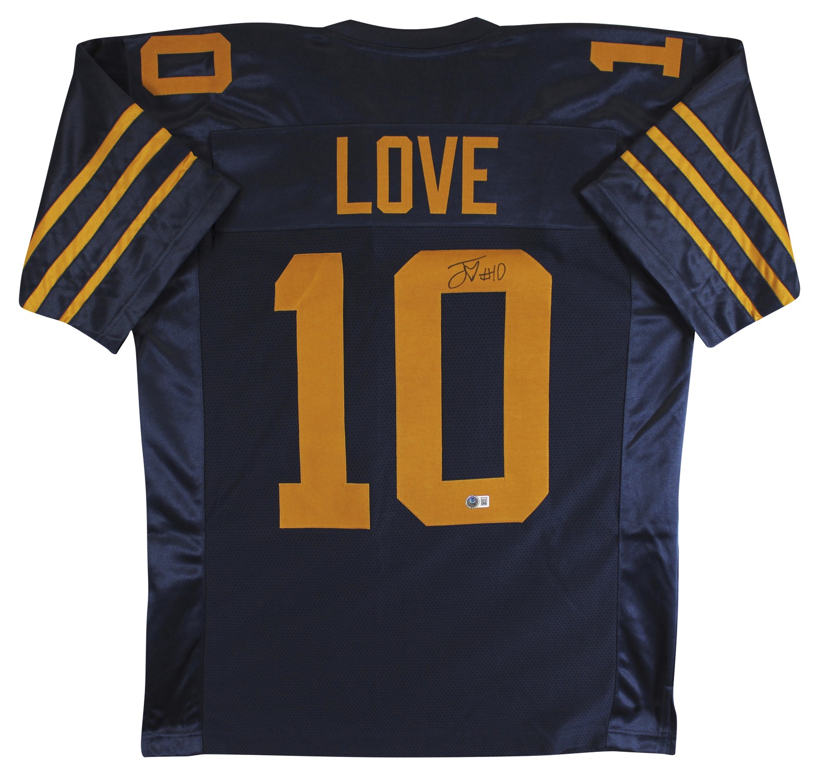 Jordan Love Signed Navy Throwback Pro Style Jersey BAS Witnessed #3W378789
