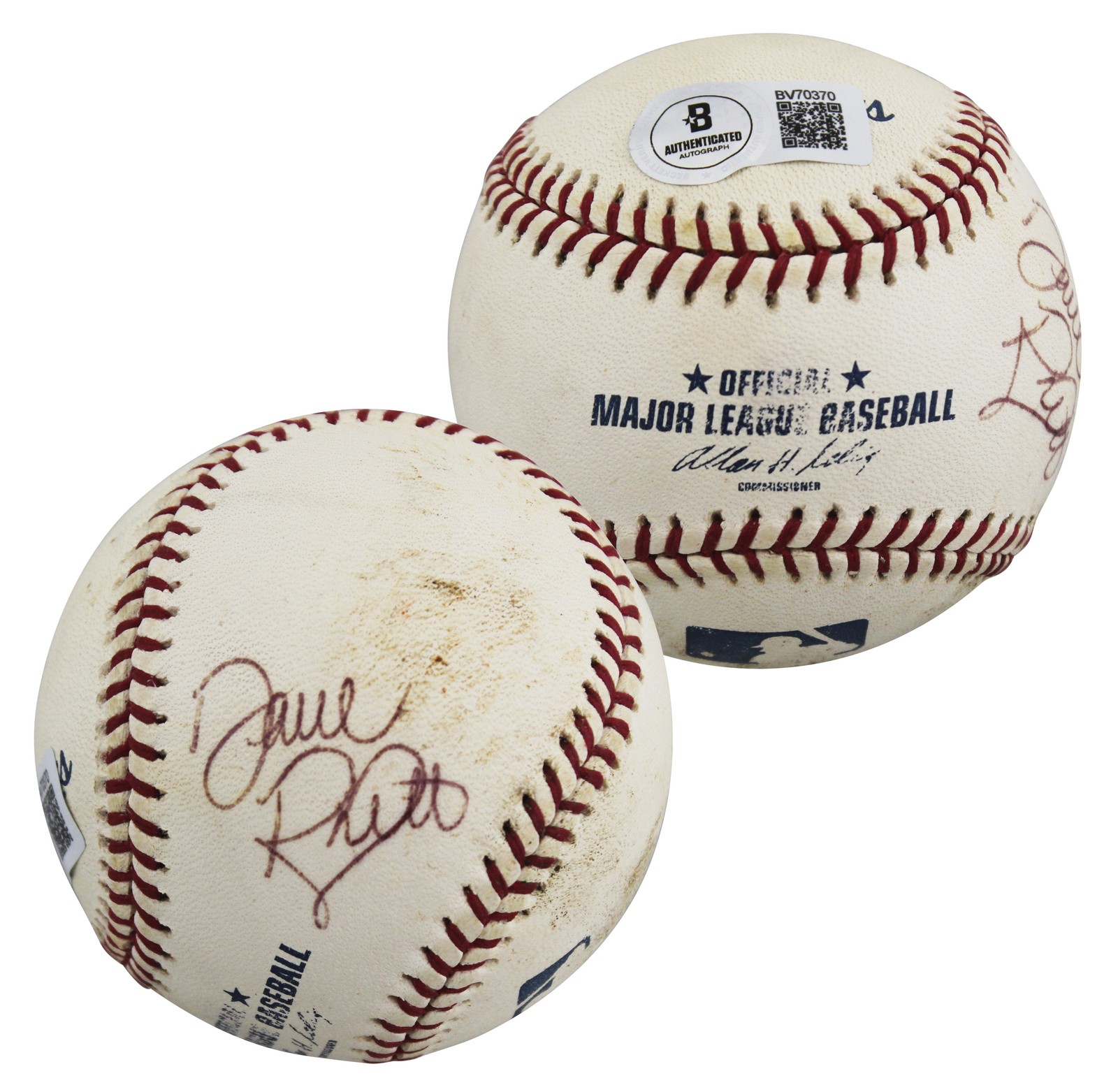 Yankees Dave Righetti Authentic Signed Game Used Selig OML Baseball BAS #BV70370