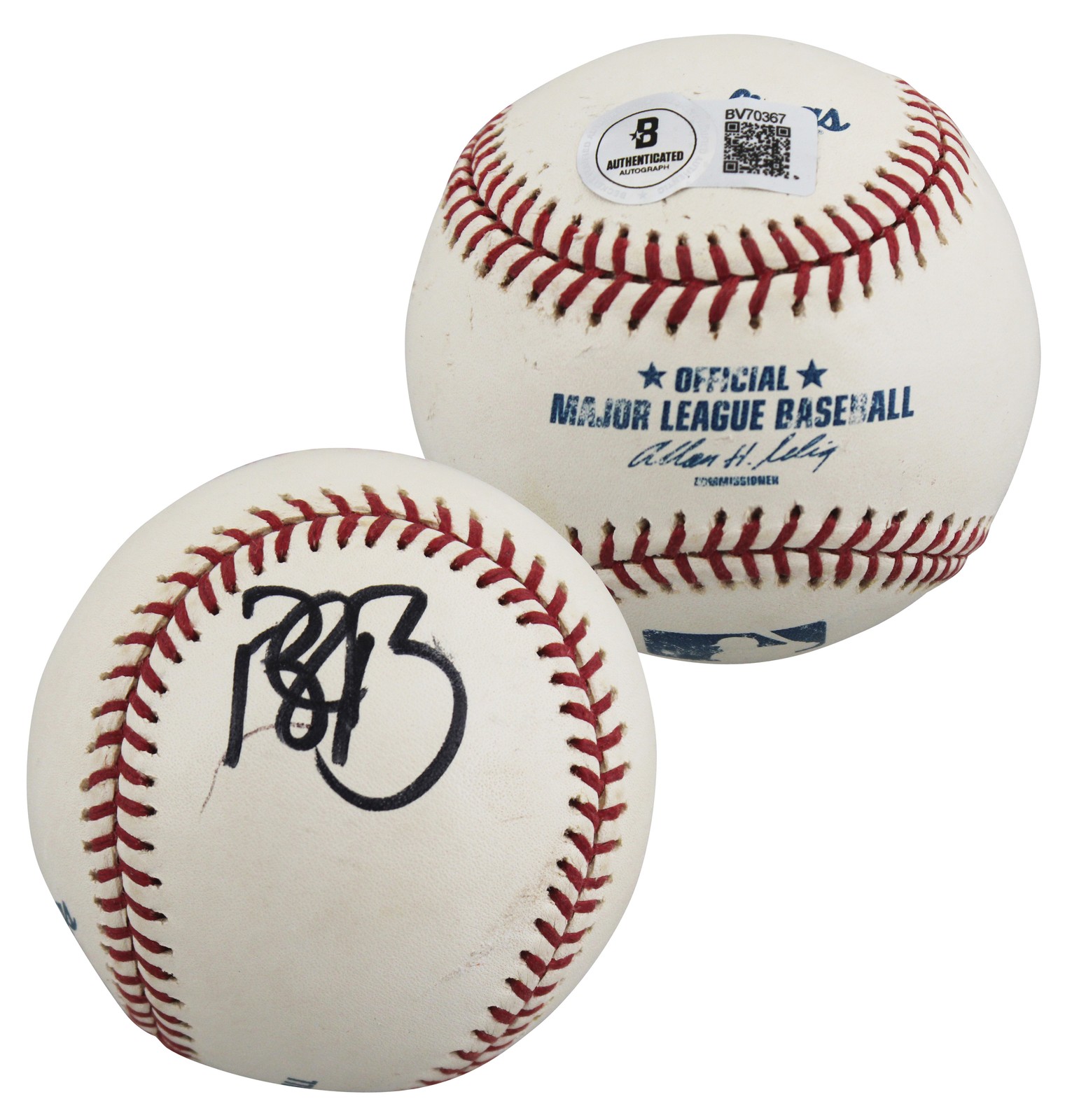 Mariners Bret Boone Authentic Signed Allen Selig OML Baseball BAS #BV70367