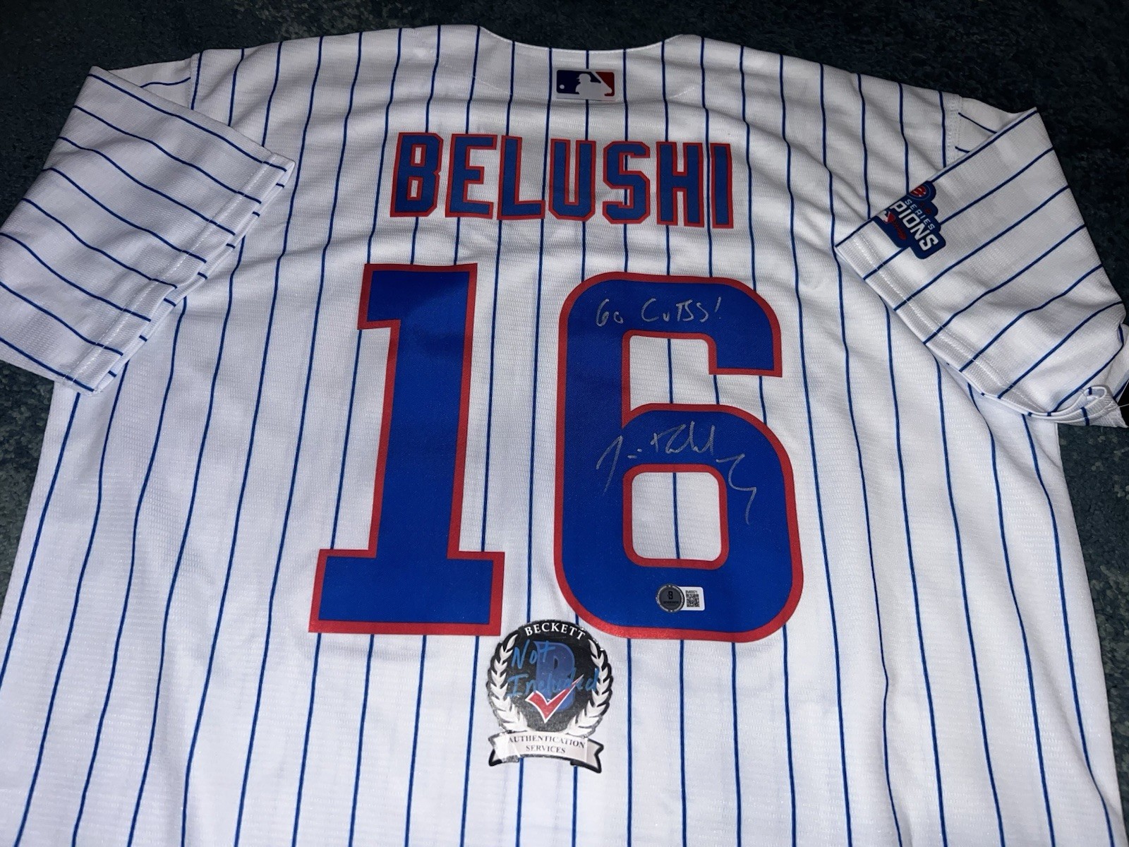 Jim Belushi Signed Chicago Cubs Jersey 2016 World Series Champs Legend Beckett