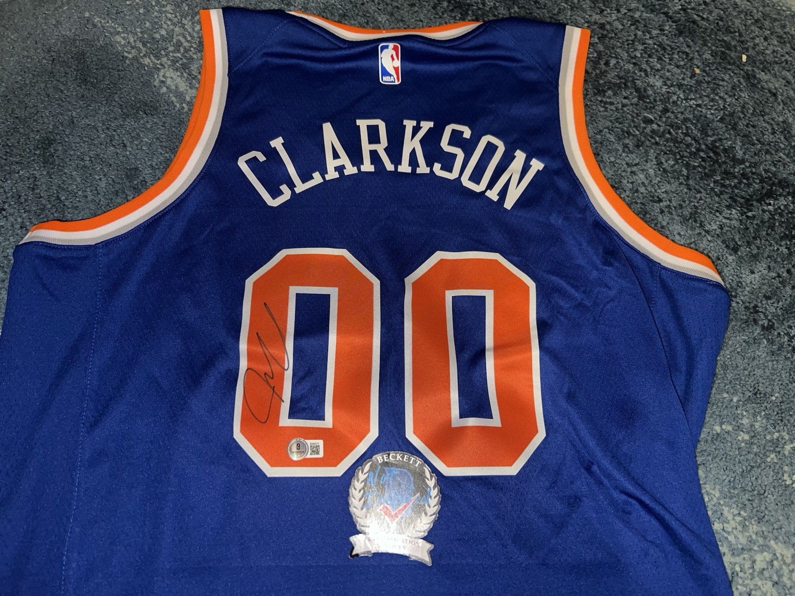 Jordan Clarkson Signed New York Knicks Jersey Legend Superstar Beckett