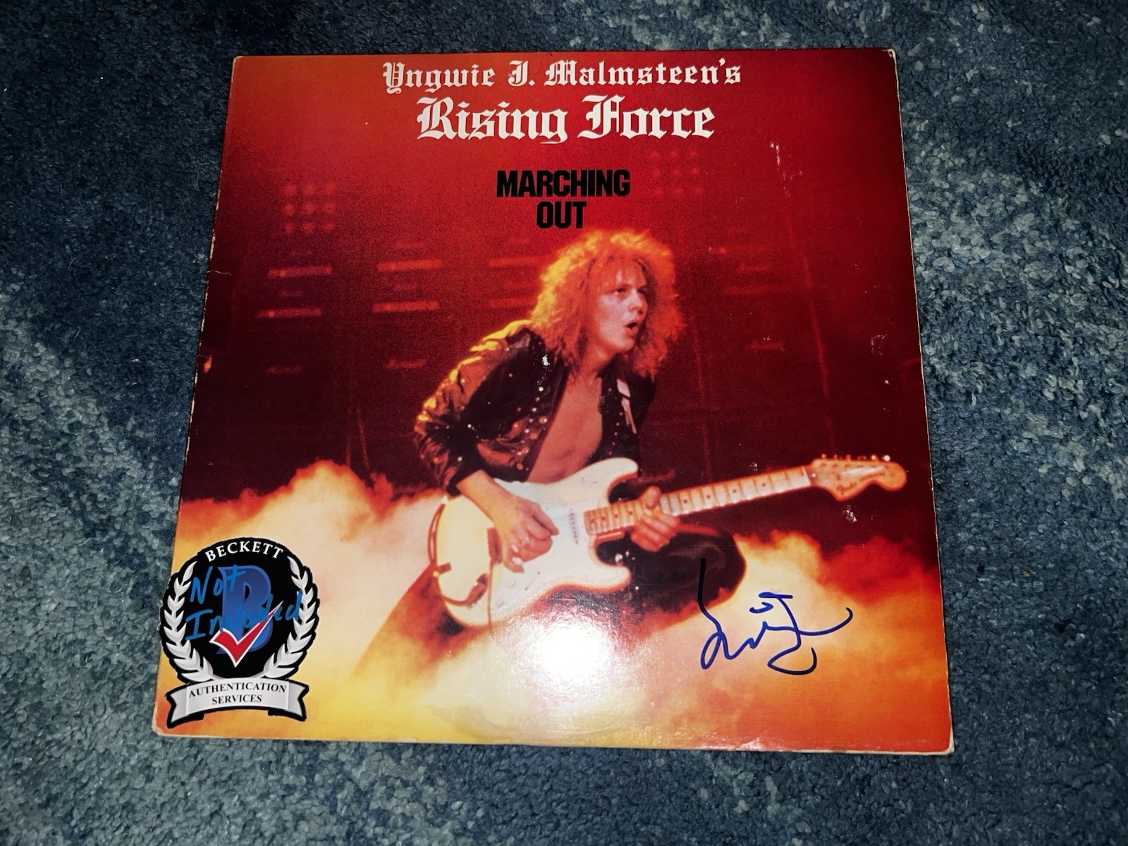 Yngwie Malmsteen Signed Rising Force Vinyl Heavy Metal Superstar Legend Beckett